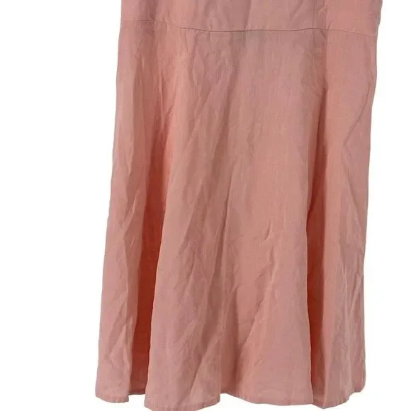 BooHoo Dress Pink Ruffle Sun Dress Smocked Womens Size 8 Knee Length Preppy NEW - Picture 5 of 10